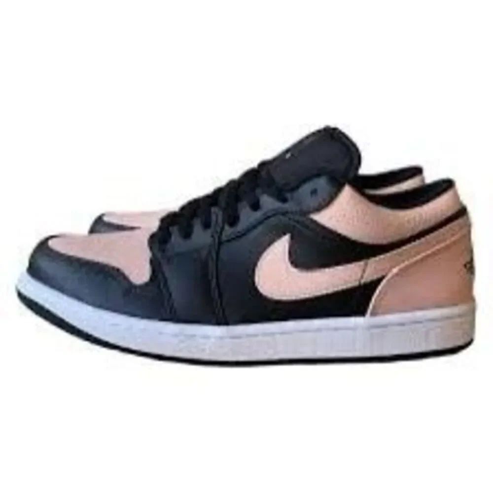 Nike Men's Size 8 Air Jordan 1 Low Sneakers Black Crimson Tint Streetwear Sporty